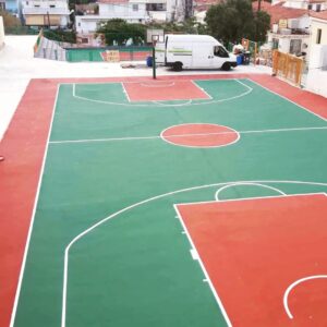 Read more about the article Επίστρωση ελαστικοσυνθετικού τάπητα σε γήπεδο στην Σάμο